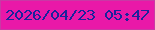 文字の大きさ：4、枠の色：c938a5、背景の色：e918a8、文字の色：1b239c 無料ブログパーツのブログ時計