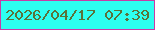 文字の大きさ：3、枠の色：c93ba6、背景の色：2dfff0、文字の色：5a723a 無料ブログパーツのブログ時計