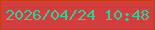 文字の大きさ：1、枠の色：c93c14、背景の色：d13e3d、文字の色：37cb9a 無料ブログパーツのブログ時計