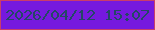 文字の大きさ：3、枠の色：c93d6a、背景の色：7619de、文字の色：244766 無料ブログパーツのブログ時計