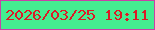 文字の大きさ：3、枠の色：c941a7、背景の色：44ed90、文字の色：dc1a26 無料ブログパーツのブログ時計