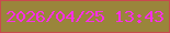 文字の大きさ：2、枠の色：c9494f、背景の色：9a853b、文字の色：fa2fe6 無料ブログパーツのブログ時計