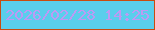 文字の大きさ：3、枠の色：c94b10、背景の色：5aceec、文字の色：bc9af4 無料ブログパーツのブログ時計