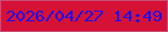 文字の大きさ：2、枠の色：c94c78、背景の色：d61137、文字の色：1c0eeb 無料ブログパーツのブログ時計