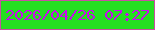 文字の大きさ：2、枠の色：c94ea3、背景の色：25df21、文字の色：c80cee 無料ブログパーツのブログ時計