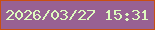 文字の大きさ：1、枠の色：c94f11、背景の色：986193、文字の色：defbbf 無料ブログパーツのブログ時計