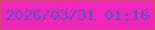 文字の大きさ：2、枠の色：c9525b、背景の色：f126bb、文字の色：5653ca 無料ブログパーツのブログ時計