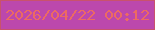 文字の大きさ：2、枠の色：c9526c、背景の色：bc48ac、文字の色：ec6a62 無料ブログパーツのブログ時計