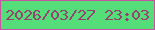 文字の大きさ：5、枠の色：c952a0、背景の色：54dd78、文字の色：94426f 無料ブログパーツのブログ時計