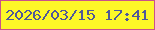 文字の大きさ：5、枠の色：c9538a、背景の色：fdf827、文字の色：4f5899 無料ブログパーツのブログ時計