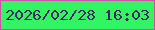 文字の大きさ：2、枠の色：c953a5、背景の色：35f463、文字の色：372b64 無料ブログパーツのブログ時計