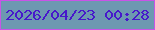 文字の大きさ：1、枠の色：c953e7、背景の色：6d98b1、文字の色：4718cb 無料ブログパーツのブログ時計