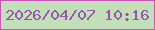 文字の大きさ：2、枠の色：c956b6、背景の色：c2dfb7、文字の色：9456b0 無料ブログパーツのブログ時計