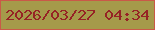 文字の大きさ：5、枠の色：c95948、背景の色：a59a4a、文字の色：962325 無料ブログパーツのブログ時計