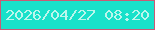 文字の大きさ：3、枠の色：c95a75、背景の色：18e1ca、文字の色：bbf6ec 無料ブログパーツのブログ時計