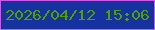 文字の大きさ：3、枠の色：c95bea、背景の色：16329e、文字の色：4fa101 無料ブログパーツのブログ時計