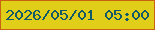 文字の大きさ：1、枠の色：c96112、背景の色：e0ce19、文字の色：135968 無料ブログパーツのブログ時計