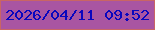 文字の大きさ：5、枠の色：c96564、背景の色：a955a2、文字の色：0a06be 無料ブログパーツのブログ時計
