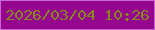文字の大きさ：5、枠の色：c965d3、背景の色：95058d、文字の色：87871d 無料ブログパーツのブログ時計