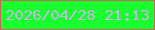 文字の大きさ：1、枠の色：c9665c、背景の色：17ff2e、文字の色：c3bbdd 無料ブログパーツのブログ時計