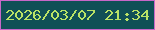 文字の大きさ：2、枠の色：c967c8、背景の色：105056、文字の色：bae366 無料ブログパーツのブログ時計