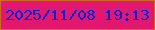 文字の大きさ：1、枠の色：c96b19、背景の色：e21870、文字の色：0523da 無料ブログパーツのブログ時計