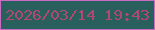 文字の大きさ：1、枠の色：c96bc2、背景の色：295f5c、文字の色：b04971 無料ブログパーツのブログ時計