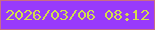 文字の大きさ：5、枠の色：c96c86、背景の色：983afc、文字の色：d2dd4e 無料ブログパーツのブログ時計