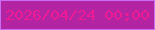 文字の大きさ：1、枠の色：c96df7、背景の色：b224a1、文字の色：ee1b95 無料ブログパーツのブログ時計