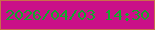 文字の大きさ：1、枠の色：c96f4a、背景の色：ca1088、文字の色：12a72d 無料ブログパーツのブログ時計