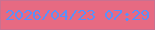 文字の大きさ：4、枠の色：c97191、背景の色：e76a82、文字の色：5b90f8 無料ブログパーツのブログ時計