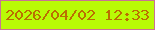文字の大きさ：5、枠の色：c97394、背景の色：b9fb06、文字の色：ba6f01 無料ブログパーツのブログ時計