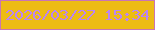 文字の大きさ：5、枠の色：c975b4、背景の色：edbc14、文字の色：bb85f4 無料ブログパーツのブログ時計
