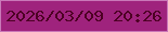 文字の大きさ：2、枠の色：c978b8、背景の色：9f237d、文字の色：4d0124 無料ブログパーツのブログ時計