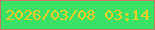 文字の大きさ：3、枠の色：c97968、背景の色：3ae165、文字の色：f9ce23 無料ブログパーツのブログ時計
