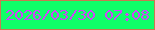 文字の大きさ：4、枠の色：c97a50、背景の色：10ff68、文字の色：d045f9 無料ブログパーツのブログ時計