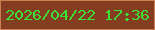 文字の大きさ：1、枠の色：c97f52、背景の色：853d21、文字の色：3de136 無料ブログパーツのブログ時計