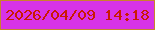 文字の大きさ：3、枠の色：c9822c、背景の色：d733e7、文字の色：ca1903 無料ブログパーツのブログ時計