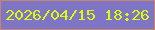文字の大きさ：5、枠の色：c9826c、背景の色：7e76c4、文字の色：dcfb0e 無料ブログパーツのブログ時計
