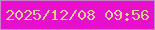 文字の大きさ：4、枠の色：c982c8、背景の色：e60fcb、文字の色：e2cf90 無料ブログパーツのブログ時計
