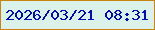 文字の大きさ：3、枠の色：c98410、背景の色：dbf2ea、文字の色：040dba 無料ブログパーツのブログ時計