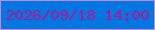 文字の大きさ：5、枠の色：c985e5、背景の色：0077e1、文字の色：b21498 無料ブログパーツのブログ時計
