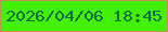 文字の大きさ：5、枠の色：c98b57、背景の色：43f108、文字の色：116a47 無料ブログパーツのブログ時計