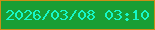 文字の大きさ：3、枠の色：c98e17、背景の色：189e34、文字の色：16f7c8 無料ブログパーツのブログ時計