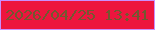 文字の大きさ：2、枠の色：c98ffe、背景の色：ed153e、文字の色：735830 無料ブログパーツのブログ時計