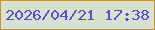 文字の大きさ：2、枠の色：c99034、背景の色：d6e1d0、文字の色：5551d5 無料ブログパーツのブログ時計