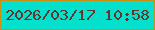 文字の大きさ：5、枠の色：c99113、背景の色：03e1ce、文字の色：603628 無料ブログパーツのブログ時計