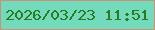 文字の大きさ：2、枠の色：c99278、背景の色：73dabc、文字の色：287b21 無料ブログパーツのブログ時計