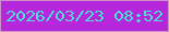 文字の大きさ：1、枠の色：c993c7、背景の色：b627dc、文字の色：49dfda 無料ブログパーツのブログ時計