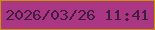 文字の大きさ：3、枠の色：c99505、背景の色：aa3684、文字の色：401f3e 無料ブログパーツのブログ時計